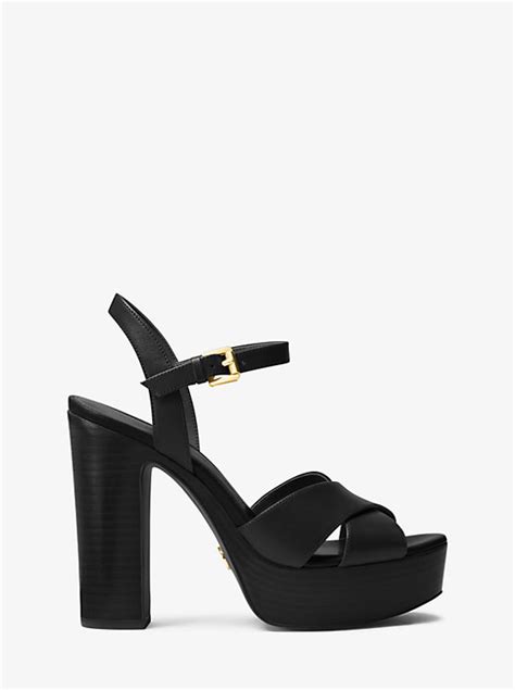 michael kors sia platform|Sia Leather Platform Sandal .